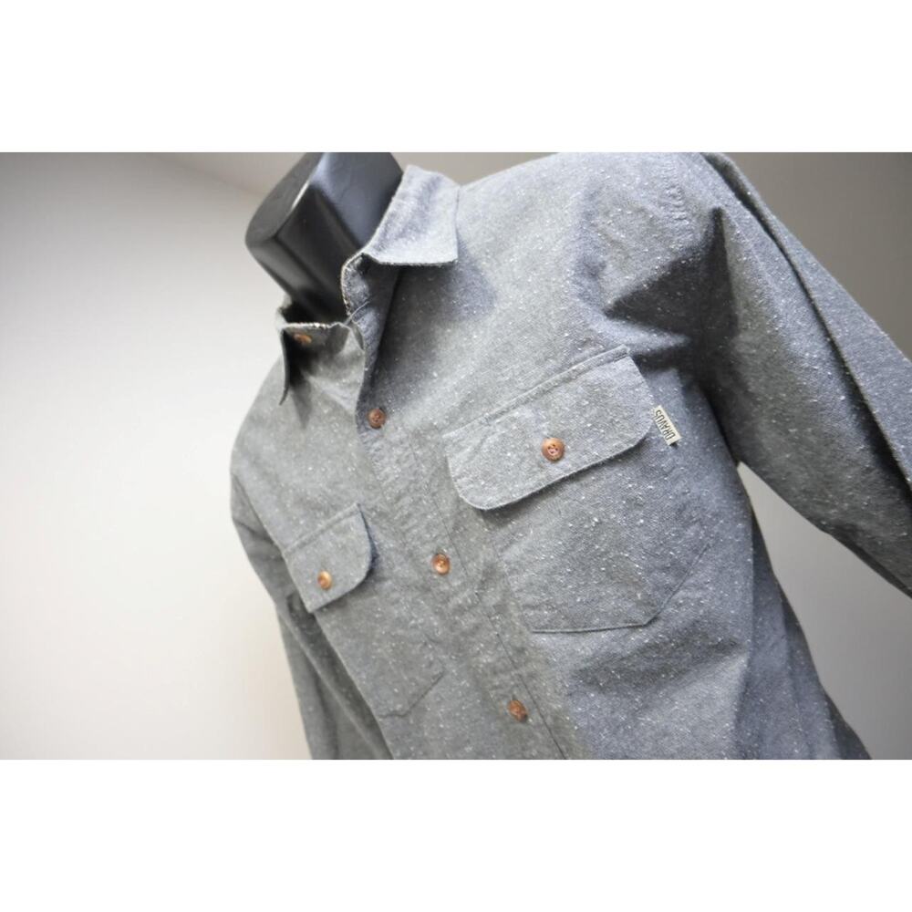 Dravus Mountain Camp Shirt‎ Gray Hiking Fishing Button Up Mens Size Medium